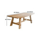 Modern Rectangle Dining Table Natural Solid Wood Trestle Dining Table