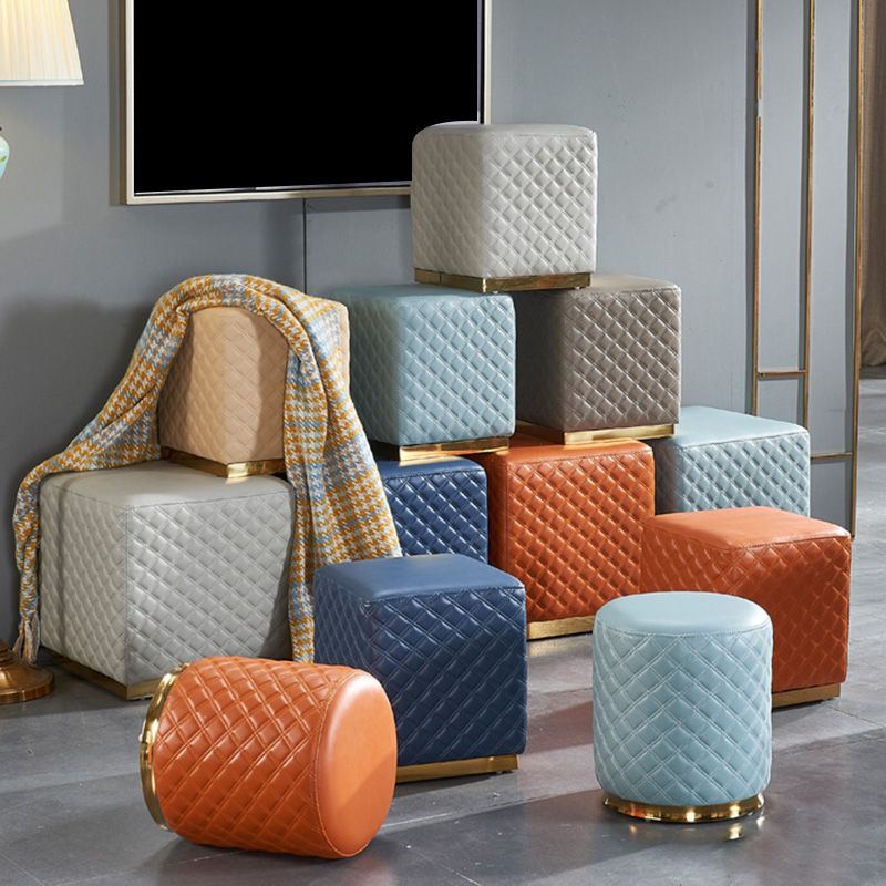 Orange Modern Cube Water Resistant Square Cube for Living Room Clearhalo 'furn' 'furn_ottomans_poufs' 'Furniture' 'Living Room Furniture' 'Ottomans & Poufs' 'ottomans_poufs' 1200x1200_caf67d39-7fde-4186-9386-5d9b1dbd57b7