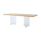 Wood Top Dining Table Modern Table with Double Acrylic Legs for Living Room Clearhalo 'Dining Tables & Seating' 'Dining Tables' 'dining_table' 'furn' 'furn_dining_table' 'Furniture' 'furniture_dining_table' 'Kitchen & Dining Furniture' 'kitchen' 'kitchen_dining_table' 1200x1200_caf7a24c-4b82-4850-a8dc-eea3af0f71ee