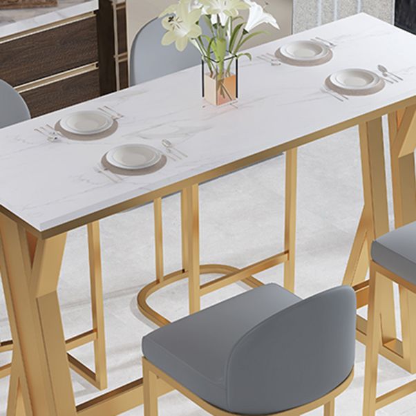 Glam Rectangle Pub Table Set 1/2/5 Pieces Faux Marble Pub Set for Indoor Clearhalo 'Bar Furniture' 'furn' 'furn_home_bar_bar_sets' 'Furniture' 'Home Bars & Bar Sets' 'home_bar_bar_sets' 'Kitchen & Dining Furniture' 1200x1200_caf83f3f-1307-4129-9035-ebb5df7465e3