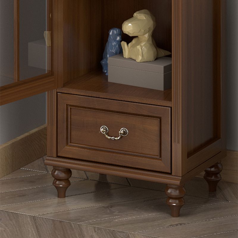 Mid-Century Modern Pine Storage Cabinet Solid Wood Brown Storage Cabinet with Drawer Clearhalo 'Cabinets & Chests' 'cabinets_chests' 'furn' 'furn_cabinets_chests' 'Furniture' 'Living Room Furniture' 1200x1200_caf906fc-f8d6-4a16-8cc1-857277af95c1