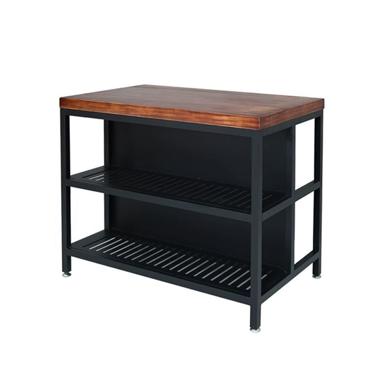 Industrial Stationary Kitchen Island table Metal Rectangular Kitchen Island Cart Clearhalo 'furn' 'furn_kitchen_islands_carts' 'Furniture' 'Kitchen & Dining Furniture' 'Kitchen Islands & Carts' 'kitchen_islands_carts' 1200x1200_cafaf24b-a5ff-49ed-b4fc-c00a4474cf33