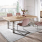 Modern Pine Wood Table for Restaurant Rectangle Dining Table with Silver Double Pedestal Clearhalo 'Dining Tables & Seating' 'Dining Tables' 'dining_table' 'furn' 'furn_dining_table' 'Furniture' 'furniture_dining_table' 'Kitchen & Dining Furniture' 'kitchen' 'kitchen_dining_table' 1200x1200_cafb2ae2-3e34-44a5-b560-68a897889ad3