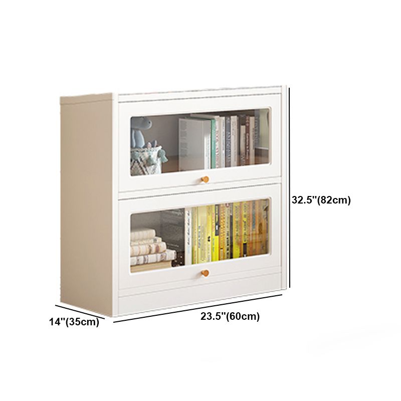 White Bookshelf Contemporary Style Bookcase with Door for Home Office Clearhalo 'Bookcases' 'furn' 'furn_bookcases' 'Furniture' 'furniture_bookcases' 'kitchen' 'kitchen_bookcases' 'Living Room Furniture' 'Office Furniture' 1200x1200_cafb4634-2921-48cd-a6a1-96dd278b5a52