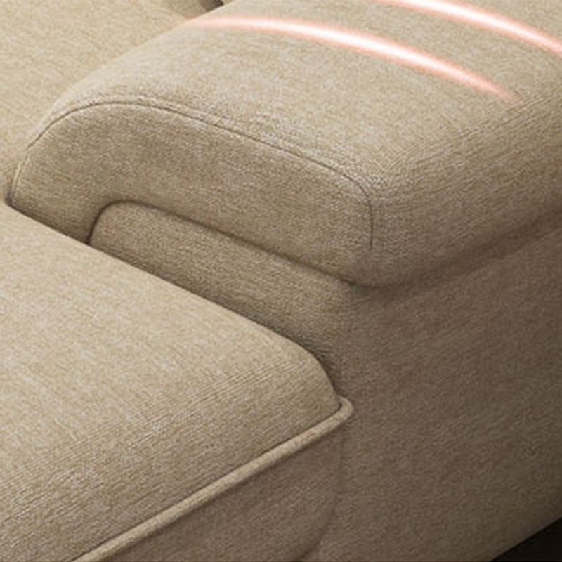 L-Shape Pillowed Back Cushions Sectional Faux Leather/Cottom Blend Sofa and Chaise Clearhalo 'furn' 'furn_sectionals' 'Furniture' 'furniture_sectionals' 'Living Room Furniture' 'Sectionals' 1200x1200_cafbeda2-bcb3-49f2-ba57-59c79df602f2