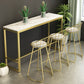 Mesa de bar rectangular estilo Glam, mesa de comedor de barra fija con reposapiés