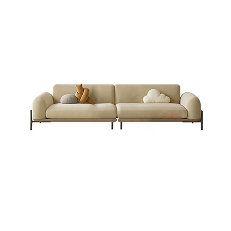 Light Brown Cushions Round Arm Transitional Modern Sofa for Living Room Clearhalo 'furn' 'furn_sofas' 'Furniture' 'furniture_sofas' 'kitchen' 'kitchen_sofas' 'Living Room Furniture' 'Sofa' 'sofas' 1200x1200_cb002d15-2246-472d-aed8-bd51e444b806