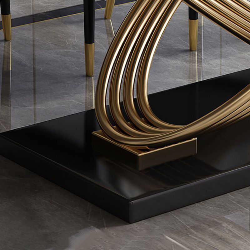 Nordic Glam Rectangle Sintered Stone Table Set 1/4/5/7 Pieces Dining Set Clearhalo 'Dining Room Sets' 'Dining Tables & Seating' 'dining_room_set' 'furn' 'furn_dining_room_set' 'Furniture' 'Kitchen & Dining Furniture' 1200x1200_cb00c5fb-eeb2-45cb-9c01-dac9e547c846