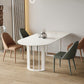 Modern Stone Top Oval Dinette Table Metal Base Dining Table in White Clearhalo 'Dining Tables & Seating' 'Dining Tables' 'dining_table' 'furn' 'furn_dining_table' 'Furniture' 'furniture_dining_table' 'Kitchen & Dining Furniture' 1200x1200_cb011b2f-dda5-4eec-bf12-34541f8f0c45