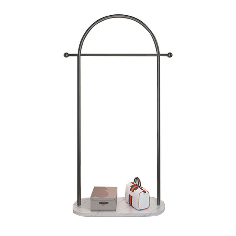 Modern Metal Hall Stand Hanging Rail with 2 Hooks Coat Hanger Clearhalo 'Entry & Mudroom Furniture' 'furn' 'furn_hall_tree_coat_racks' 'Furniture' 'Hall Trees & Coat Racks' 'hall_tree_coat_racks' 1200x1200_cb021786-ceac-4398-b522-1b7cd15b9584