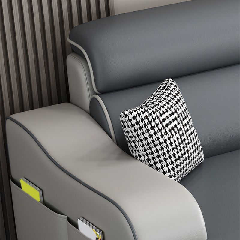 L-Shape Modular Reversible Faux Leather/Linen Furniture Sectionals Clearhalo 'furn' 'furn_sectionals' 'Furniture' 'furniture_sectionals' 'Living Room Furniture' 'Sectionals' 1200x1200_cb03e29d-25ac-4e62-9e9a-bcd2dc64d566