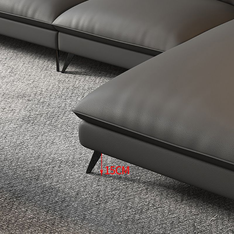 Sofá de sala de estar de cuero con brazo acampanado estacionario de Glamam