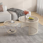 Tropical Round Frame Cocktail Table Glass Top Coffee Table Set