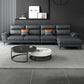 Contemporary Faux Leather Stationary Living Room Cushions Sofa Chaise