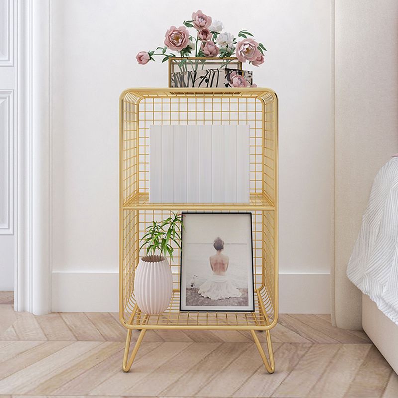 Glamakzent Tisch Nachttisch antikes Finish -Bett Nachttisch mit Regalen