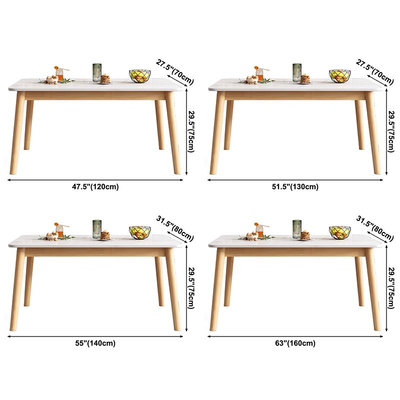 Rubberwood Solid Wood Dining Table Simplicity Dining Table with 4 Legs Clearhalo ' dining_table' 'Dining Tables & Seating' 'Dining Tables' 'Furniture' 'furniture_dining_table' 'Kitchen & Dining Furniture' 'kitchen&dining_furn' 'kitchen' 'kitchen_dining_table' 1200x1200_cb05ab14-0159-450a-aba2-734843996ffd