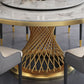 Rotatable Sintered Stone Top Round Table in White Glam Dining Table with Metal Pedestal Clearhalo ' dining_table' 'Dining Tables & Seating' 'Dining Tables' 'furn' 'furn_dining_table' 'Furniture' 'furniture_dining_table' 'Kitchen & Dining Furniture' 'kitchen&dining_furn' 'kitchen' 'kitchen_dining_table' 1200x1200_cb06e947-1650-42bf-8fa4-8dbcd4a08008
