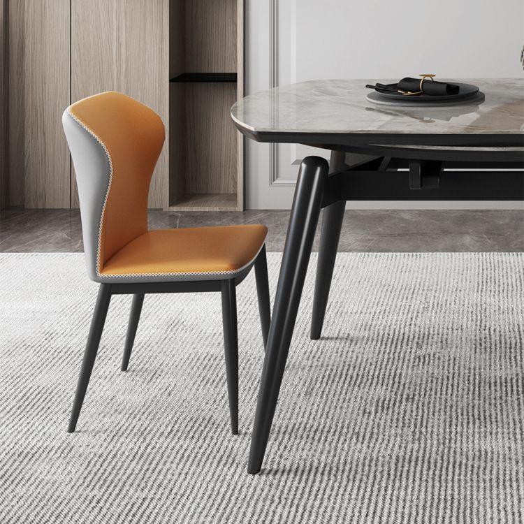 Sintered Stone Top Extendable Round Kitchen Table Modern Dining Table with 4 Legs Clearhalo ' dining_table' 'Dining Tables & Seating' 'Dining Tables' 'furn' 'furn_dining_table' 'Furniture' 'furniture_dining_table' 'Kitchen & Dining Furniture' 'kitchen&dining_furn' 'kitchen' 'kitchen_dining_table' 1200x1200_cb0a1d89-dd05-4edc-a8f4-1d4c0c2abc86