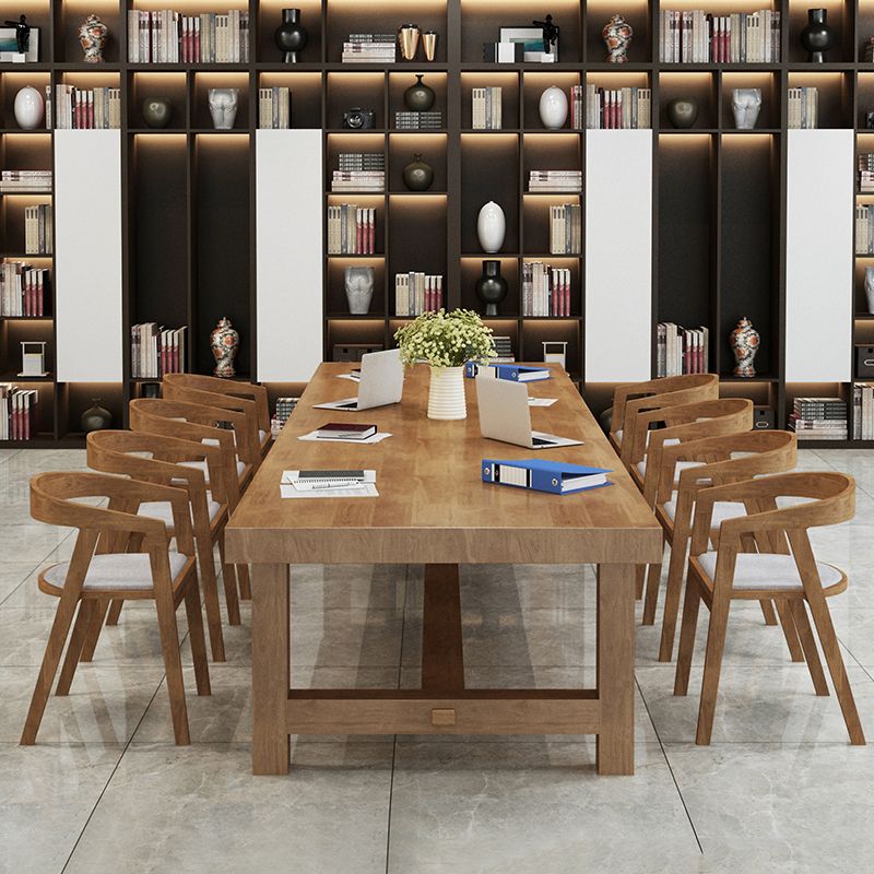 27" Wide Contemporary Writing Desk Solid Wood Brown Office Desk Clearhalo 'furn' 'furn_office_desk' 'Furniture' 'Office Desks' 'Office Furniture' 'office_desk' 1200x1200_cb0db792-96cf-46bf-b12b-cd7c39e874f5