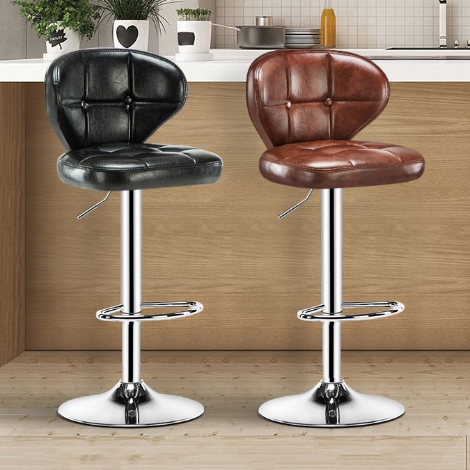 Modern Liftable Rotatable Counter Stool Steel Household Bar Stool with Cushion and Pedal Clearhalo 'Bar Furniture' 'Bar Stools' 'bar_stools' 'furn' 'furn_bar_stools' 'furniture_bar_stools' 'Kitchen & Dining Furniture' 'kitchen&dining_furn' 'kitchen' 'kitchen_furn' Furniture' 1200x1200_cb0e3cd9-a8dd-498b-ab53-fd47731fd41d