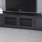 Industrial Style Metal TV Stand Black Colour Cable Management TV Console