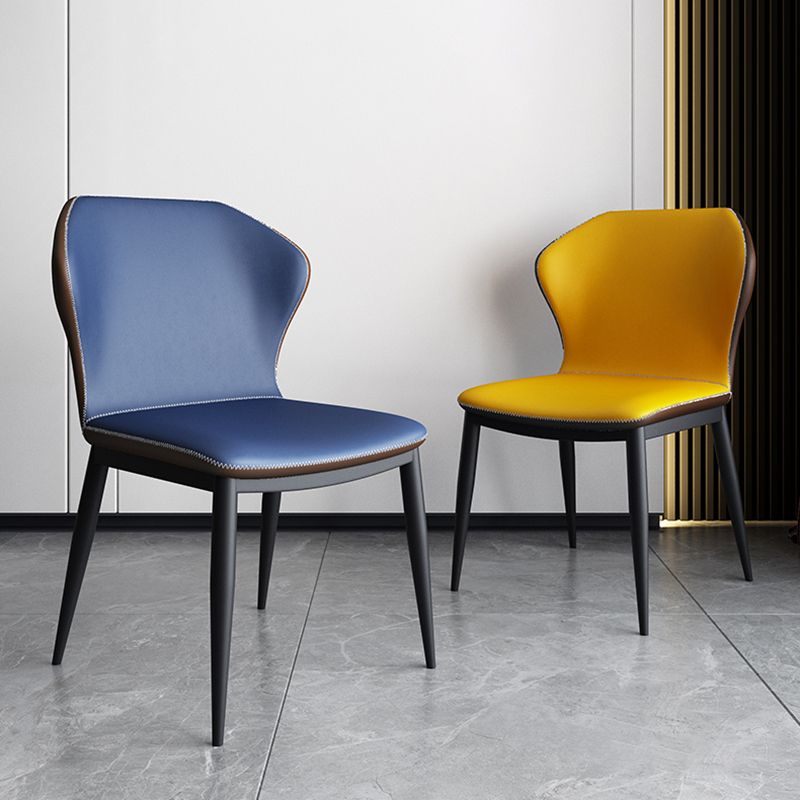 Contemporary Dining Chair Armless Metal Wingback Chairs for Kitchen Clearhalo ' kitchen&dining_furn' 'Dining Chairs' 'Dining Tables & Seating' 'dining_chair' 'furn' 'furn_dining_chair' 'Furniture' 'furniture_dining_chair' 'Kitchen & Dining Furniture' 'kitchen' 1200x1200_cb0eed4c-efdd-4869-938b-f530f58d9f74