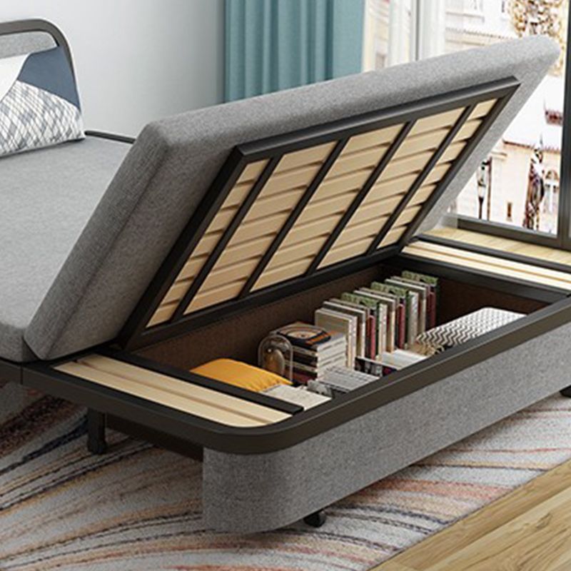 Canapé canapé convertible pliable en linge contemporain pour appartement, lavable