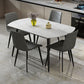 Contemporary Style Stone Dining Table Round Drop-Leaf Table with 4-foot
