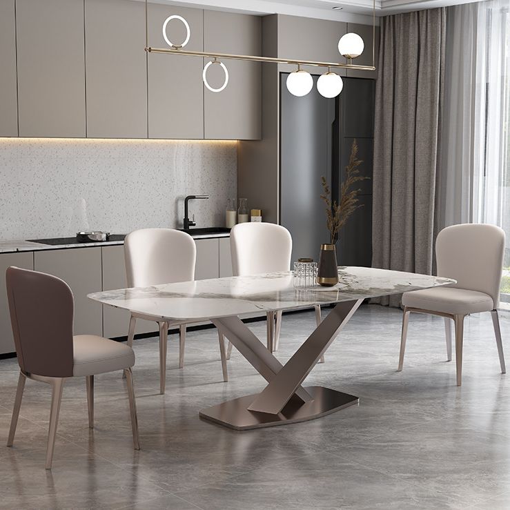 Glam 1/2/5/6/7 Pieces Dining Room Set Sintered Stone Dining Table Clearhalo 'Dining Room Sets' 'Dining Tables & Seating' 'dining_room_set' 'furn' 'furn_dining_room_set' 'Furniture' 'furniture_dining_room_set' 'Kitchen & Dining Furniture' 1200x1200_cb11174f-90ea-4d48-86d5-1809a868ed64
