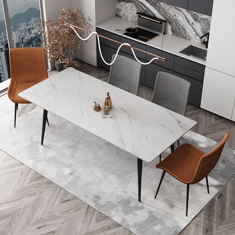 Rectangle Two-Color Dining Table Sintered Stone Table Industrial with 4 Legs Clearhalo ' dining_table' 'Dining Tables & Seating' 'Dining Tables' 'furn' 'furn_dining_table' 'Furniture' 'furniture_dining_table' 'Kitchen & Dining Furniture' 'kitchen&dining_furn' 'kitchen' 'kitchen_dining_table' 1200x1200_cb12cfca-1e63-44ee-9414-c6c0cd4ead36