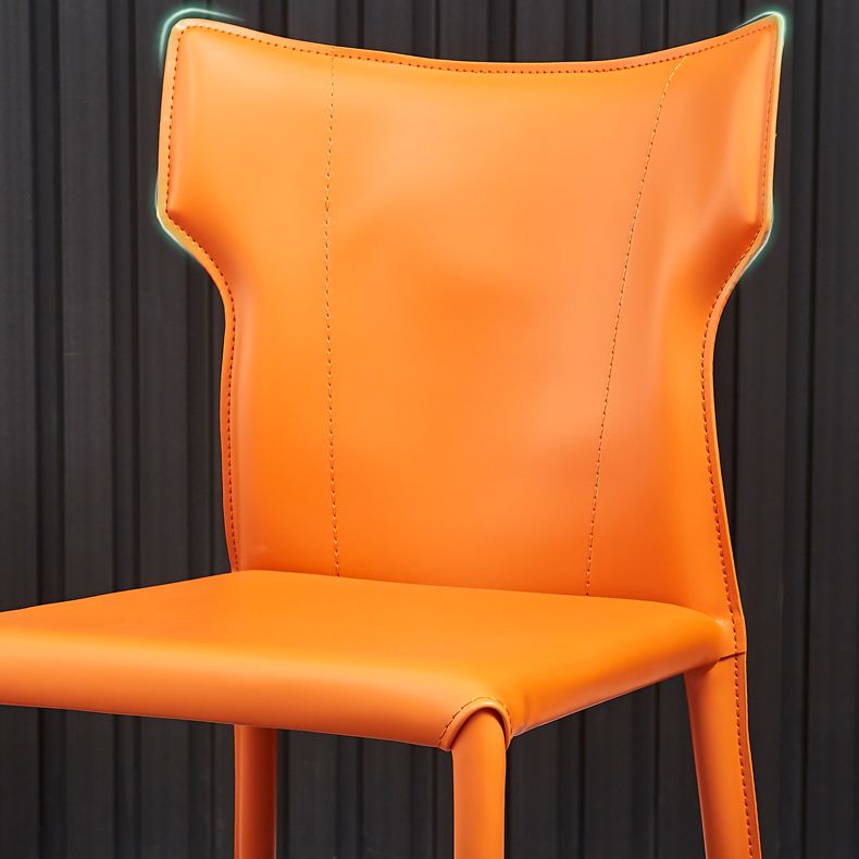 Contemporary Metal Dining Armless Chair Faux Leather Side Chair for Home Use Clearhalo ' kitchen&dining_furn' 'Dining Chairs' 'Dining Tables & Seating' 'dining_chair' 'furn' 'furn_dining_chair' 'Furniture' 'furniture_dining_chair' 'Kitchen & Dining Furniture' 'kitchen' 1200x1200_cb15fce7-35d0-4336-957f-1a818804ab75