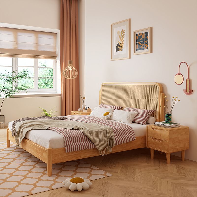 Letto rattan e pannello di gomma letto tropicale naturale rettangolare