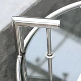 Round Glass Top End Table with Stainless Steel C Base Side Table Clearhalo 'Coffee & Accent Tables' 'End & Side Tables' 'end_side_tables' 'furn' 'furn_end_side_tables' 'Furniture' 'Living Room Furniture' 1200x1200_cb16cdb6-491c-4ae9-b489-a0086d30ac70