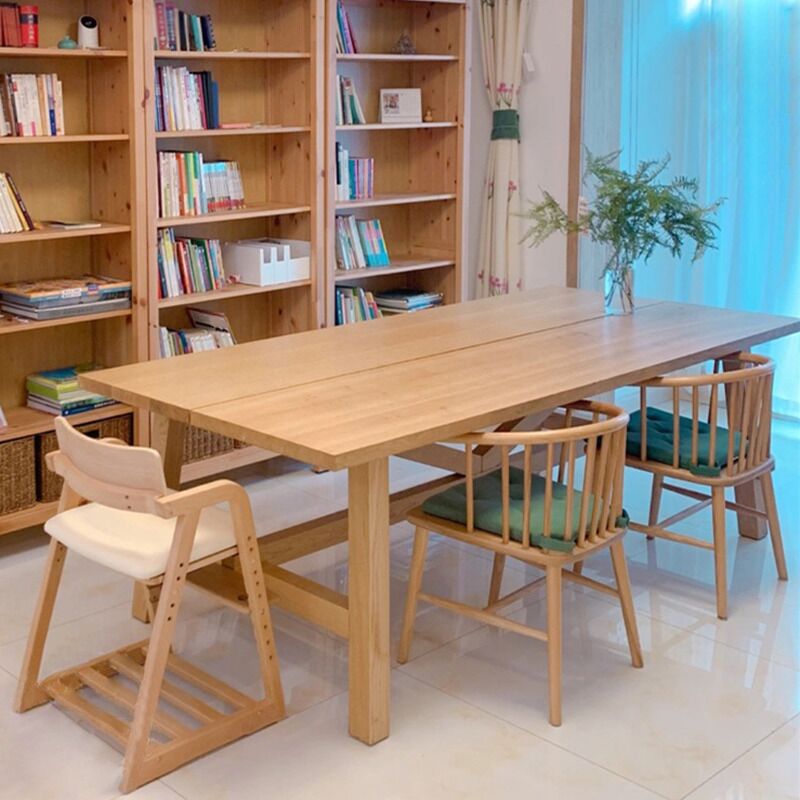 Modern Rectangle Solid Wood Dining Table Trestle Base Dining Table Clearhalo 'Dining Tables & Seating' 'Dining Tables' 'dining_table' 'furn' 'furn_dining_table' 'Furniture' 'Kitchen & Dining Furniture' 1200x1200_cb1762e8-4596-4699-8015-c1794d2efcf2