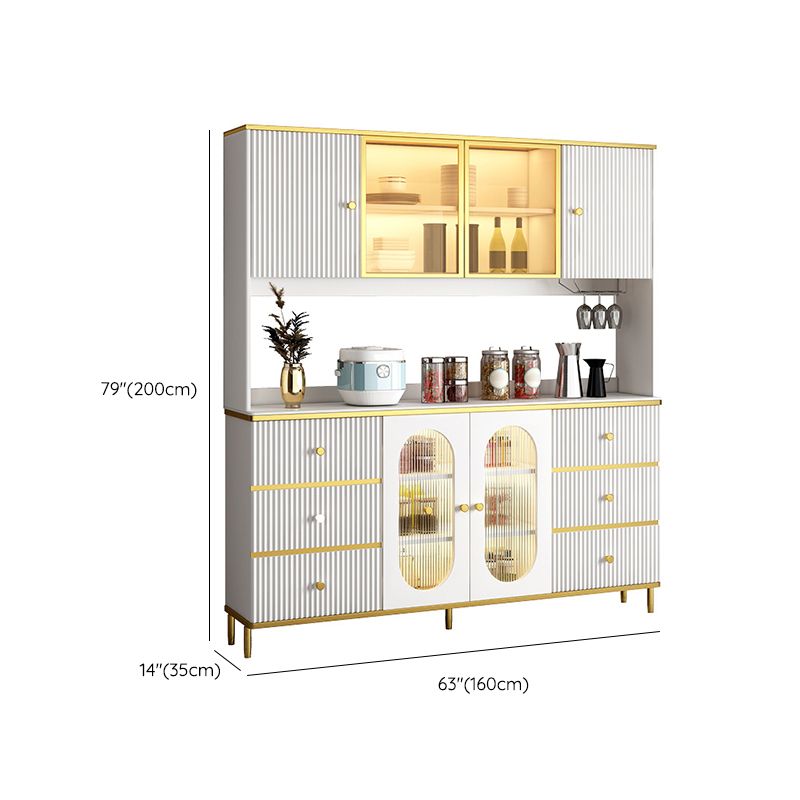 Modern Wood Dining Hutch Glass Doors Storage Cabinet with Doors for Living Room Clearhalo 'Display & China Cabinets' 'display_china_cabinets' 'furn' 'furn_display_china_cabinets' 'Furniture' 'Kitchen & Dining Furniture' 1200x1200_cb186959-bb06-424b-820b-33983301d19a