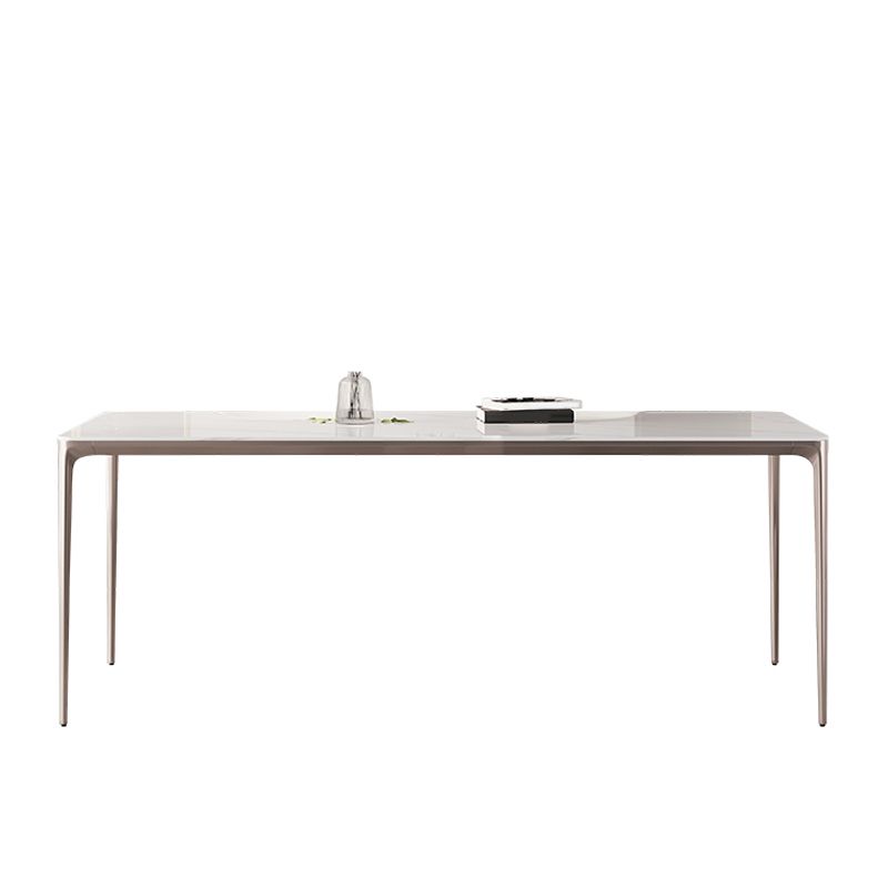 Sintered Stone Top Luxury White Table for Restaurant Rectangle Dining Table with 4 Legs Clearhalo 'Dining Tables & Seating' 'Dining Tables' 'dining_table' 'Furniture' 'furniture_dining_table' 'Kitchen & Dining Furniture' 1200x1200_cb188863-45f5-4560-8603-03046f906320