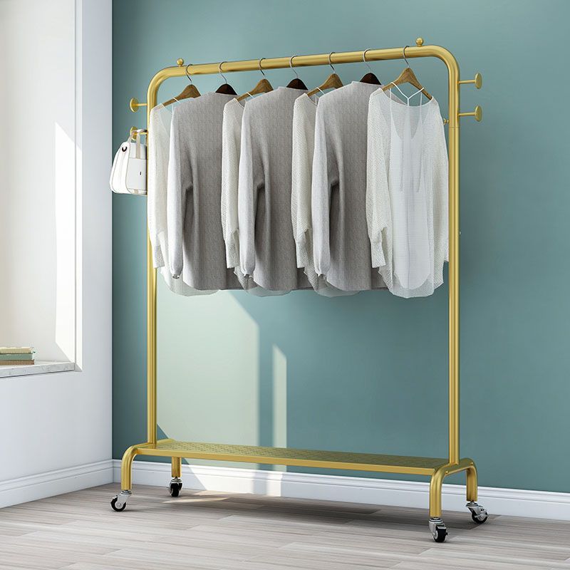 Glam Coat Rack Hanging Rail Lower Shelf 4 Hooks Entryway Coat Hanger Clearhalo 'Entry & Mudroom Furniture' 'furn' 'furn_hall_tree_coat_racks' 'Furniture' 'Hall Trees & Coat Racks' 'hall_tree_coat_racks' 1200x1200_cb19bfd6-0086-4444-8115-0b78ce5ef04a