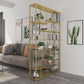 Geometric Metal Shelf Bookcase Glam Vertical Open Book Shelf Clearhalo 'Bookcases' 'furn' 'furn_bookcases' 'Furniture' 'Office Furniture' 1200x1200_cb1a9d52-5a81-4197-9912-5dee1061a6ca