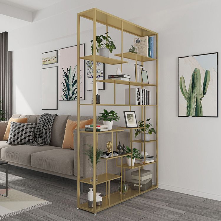 Geometric Metal Shelf Bookcase Glam Vertical Open Book Shelf Clearhalo 'Bookcases' 'furn' 'furn_bookcases' 'Furniture' 'Office Furniture' 1200x1200_cb1a9d52-5a81-4197-9912-5dee1061a6ca