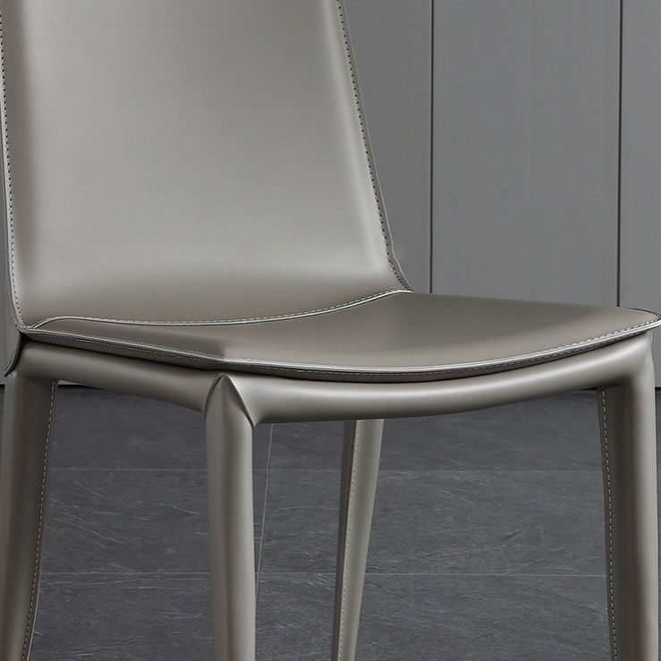 Designer Style Restaurant Leather Side Chair Solid Back Matte Finish Dining Chair Clearhalo ' kitchen&dining_furn' 'Dining Chairs' 'Dining Tables & Seating' 'dining_chair' 'furn' 'furn_dining_chair' 'Furniture' 'furniture_dining_chair' 'Kitchen & Dining Furniture' 'kitchen' 1200x1200_cb1c5344-24a2-44e1-933b-9949658eeb8b
