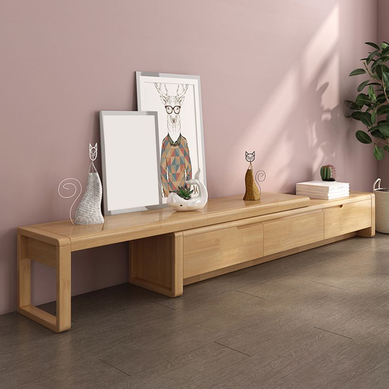 ソリッドウッド71 -インチテレビスタンド、3つの引き出しが含まれているテレビ用のノルディックテレビスタンドコンソール