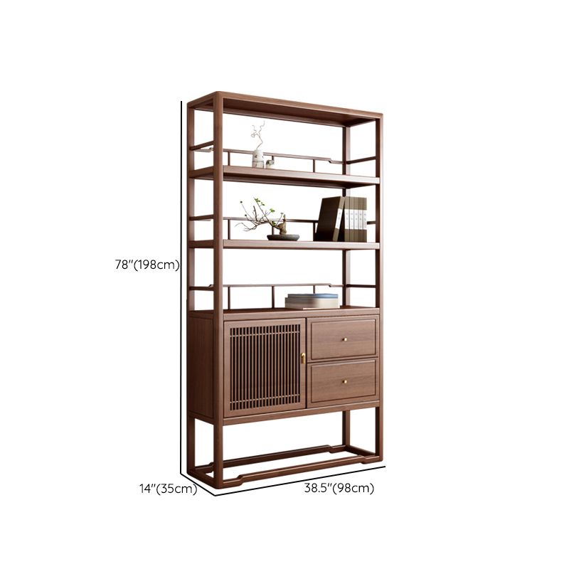 Standard Open Back Bookshelf Wooden Contemporary Bookcase with Doors