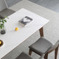 Mid-Century White Standard Dining Table Sintered Stone Rectangle Dining Table for Kitchen Clearhalo ' dining_table' 'Dining Tables & Seating' 'Dining Tables' 'furn' 'furn_dining_table' 'Furniture' 'furniture_dining_table' 'Kitchen & Dining Furniture' 'kitchen&dining_furn' 'kitchen' 'kitchen_dining_table' 1200x1200_cb1ed2cc-42bb-4196-b18b-7babc530b2a2