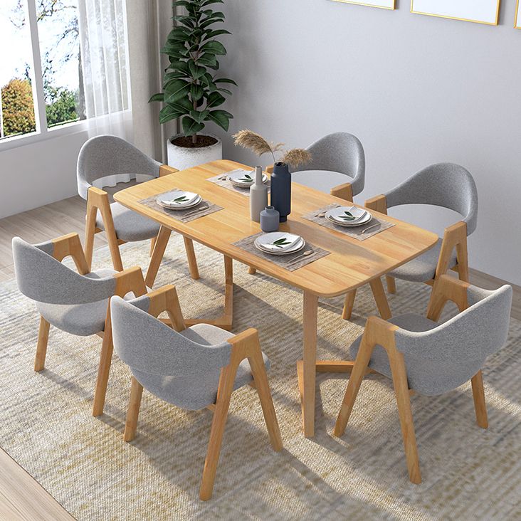 Rectangle Table Modern Oak Solid Wood Double Pedestal Furniture for Indoor Clearhalo ' dining_table' 'Dining Tables & Seating' 'Dining Tables' 'furn' 'furn_dining_table' 'Furniture' 'furniture_dining_table' 'Kitchen & Dining Furniture' 'kitchen&dining_furn' 'kitchen' 'kitchen_dining_table' 1200x1200_cb1f33b4-b096-4337-a47b-6e0f83052389