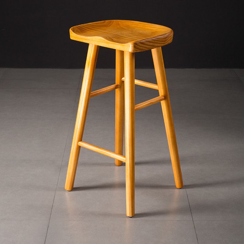Modern Saddle Seat Bar Stool Pine Backless Footrest Counter Stool with Wood Legs Clearhalo 'Bar Furniture' 'Bar Stools' 'bar_stools' 'furn' 'furn_bar_stools' 'furniture_bar_stools' 'Kitchen & Dining Furniture' 'kitchen&dining_furn' 'kitchen' 'kitchen_furn' Furniture' 1200x1200_cb1feb56-163a-493d-a8ff-bf672716f99a