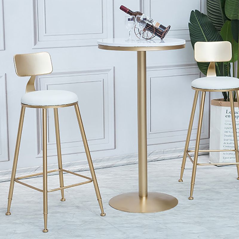 Round Bar Table Gold and Metal Base Bar Table for Kitchen Living Room Coffee Room Clearhalo 'Bar Furniture' 'Bar Tables' 'bar_tables' 'furn' 'furn_bar_tables' 'Furniture' 'Kitchen & Dining Furniture' 1200x1200_cb20cbb8-0fe0-4b22-8bc4-c64144400436
