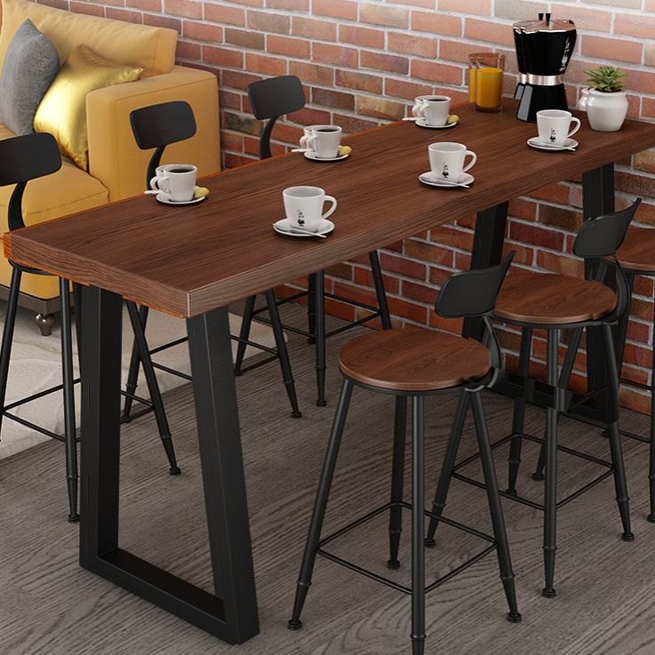 Industrial Style Bistro Bar Table Rectangle Solid Wood Bar Table Clearhalo 'Bar Furniture' 'Bar Tables' 'bar_tables' 'furn' 'furn_bar_tables' 'Furniture' 'Kitchen & Dining Furniture' 1200x1200_cb217094-af5e-42f7-bc4a-1b17cec9f8eb