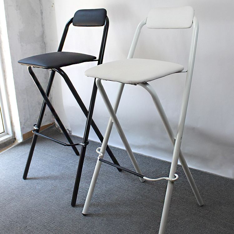 Modern Backrest Folding Counter Stool Iron Balcony Bar Stool with Footrest Clearhalo 'Bar Furniture' 'Bar Stools' 'bar_stools' 'furn' 'furn_bar_stools' 'furniture_bar_stools' 'Kitchen & Dining Furniture' 'kitchen&dining_furn' 'kitchen' 'kitchen_furn' Furniture' 1200x1200_cb21a3b7-a92f-4c42-b856-c0b21ff71cc9