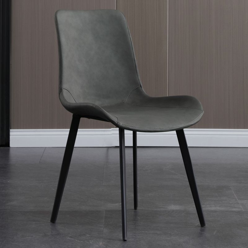 Metal Modern Dining Room Chair Metallic Finish Solid Back Dining Chair Clearhalo ' kitchen&dining_furn' 'Dining Chairs' 'Dining Tables & Seating' 'dining_chair' 'furn' 'furn_dining_chair' 'Furniture' 'furniture_dining_chair' 'Kitchen & Dining Furniture' 'kitchen' 1200x1200_cb23546d-2257-45ea-94da-4bb786d92253