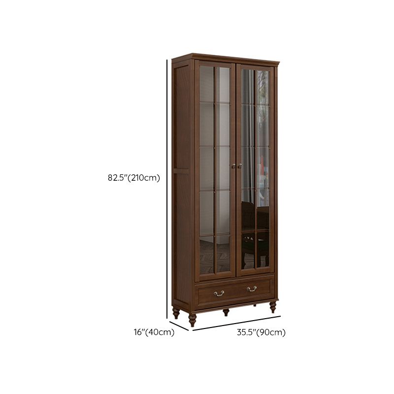 Mid-Century Modern Pine Storage Cabinet Solid Wood Brown Storage Cabinet with Drawer Clearhalo 'Cabinets & Chests' 'cabinets_chests' 'furn' 'furn_cabinets_chests' 'Furniture' 'Living Room Furniture' 1200x1200_cb2546e2-335e-4677-a87e-b20f225ad499